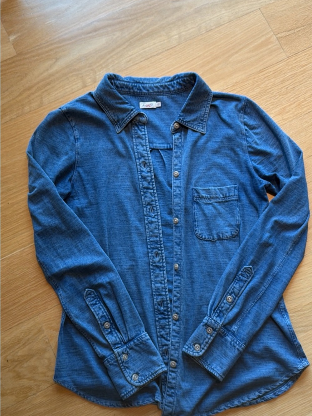 Faherty Stretch Denim Button-Up Shirt - Blue